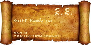 Reiff Romána névjegykártya